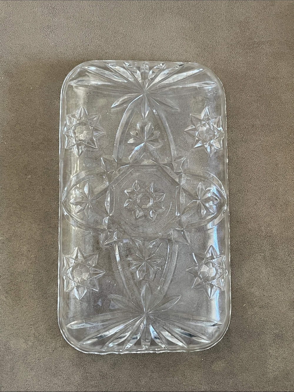 Anchor Hocking Early American Prescut (EAPG) Star of David serving tray - Picture 3 of 3